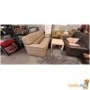 Beige lederen 3-zit