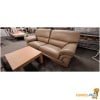 Beige lederen 3-zit
