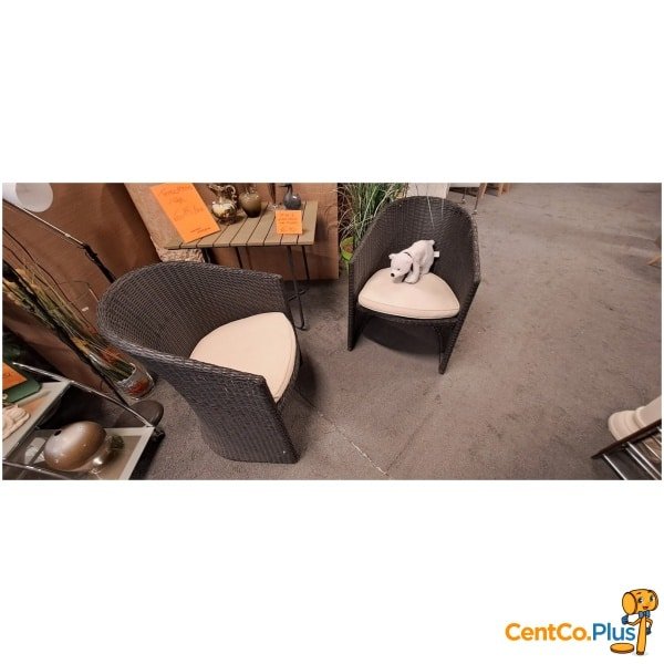 wickerstoelen met kussens