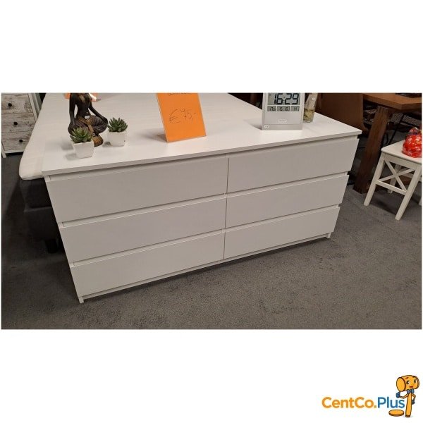 Dubbele witte commode