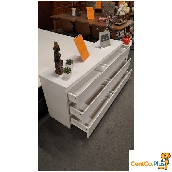 Dubbele witte commode