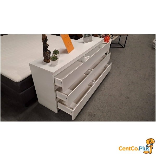 Dubbele witte commode