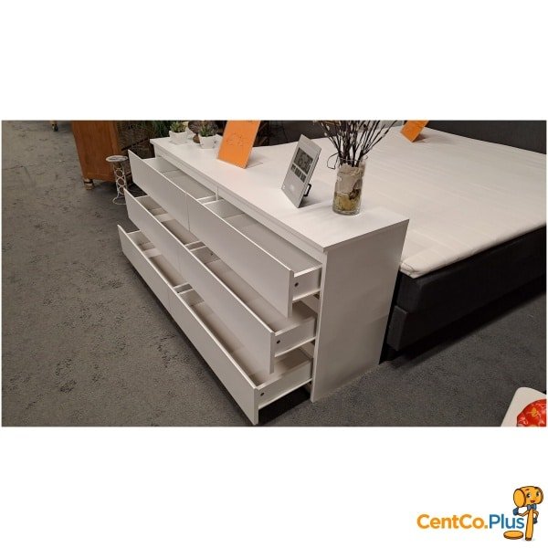 Dubbele witte commode