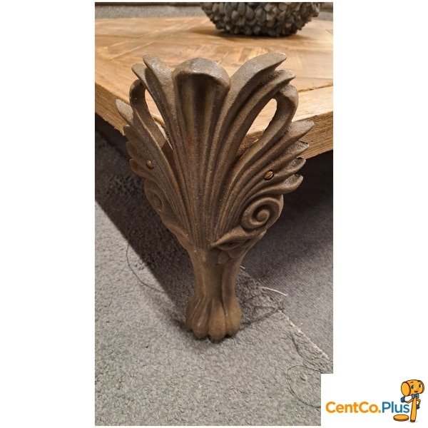 vierkante salontafel in massief teak