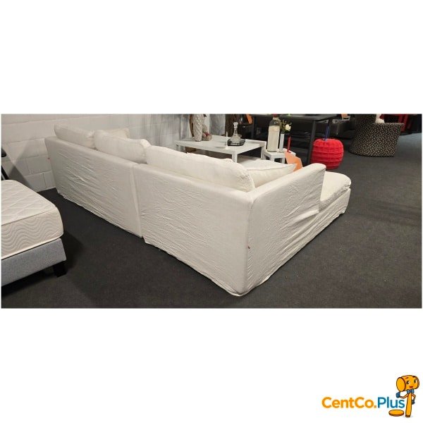 Witte stoffen hoeksalon