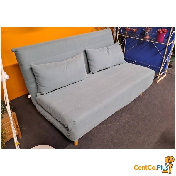 Slaapbank in zachte grijze stof