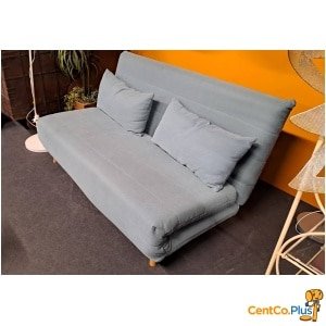 Slaapbank in zachte grijze stof