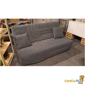 Grijze slaapbank met matras