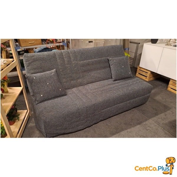 Grijze slaapbank met matras