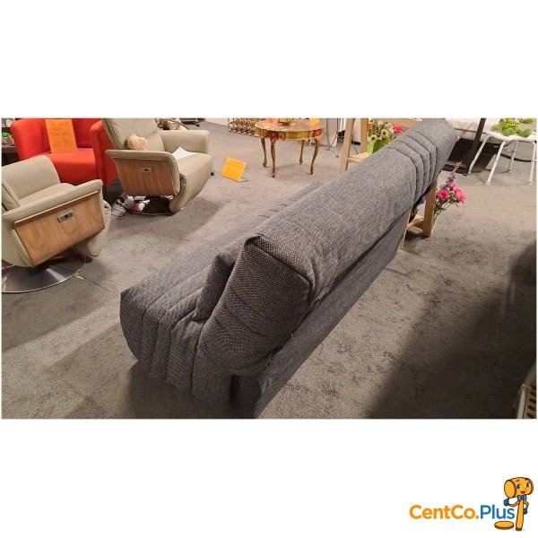 Grijze slaapbank met matras