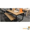 Industriële tafel met bijpassende bank