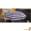 Blauw-wit gestreepte parasol