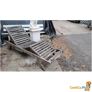 Teak ligstoel