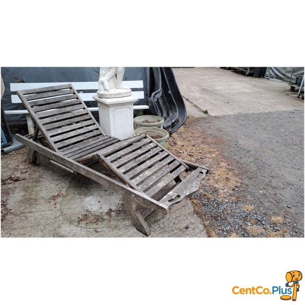 Teak ligstoel
