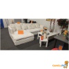 Witte stoffen hoeksalon