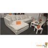 Witte stoffen hoeksalon
