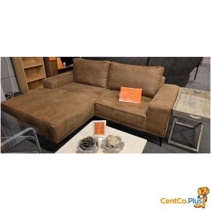 Hoeksalon cognac kleur