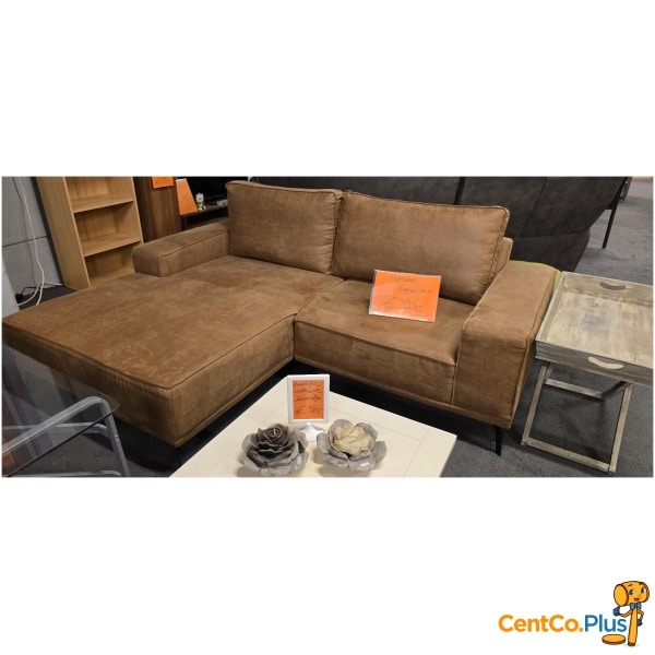 Hoeksalon cognac kleur
