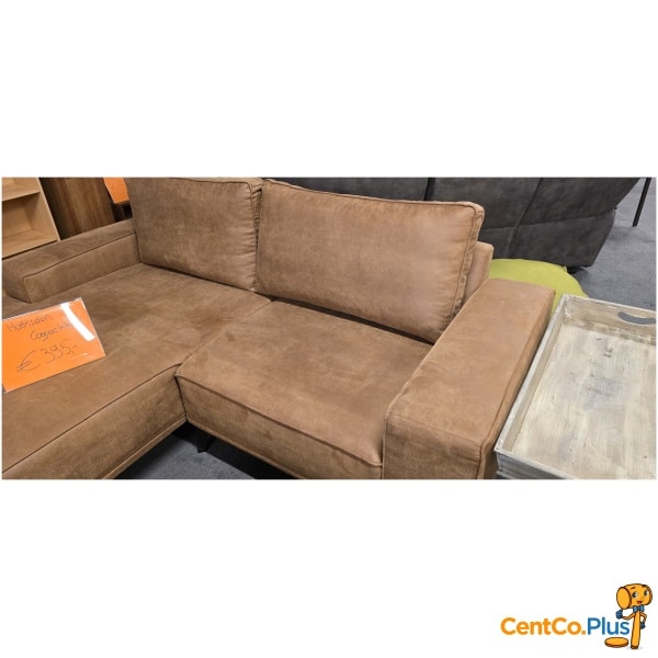 Hoeksalon cognac kleur