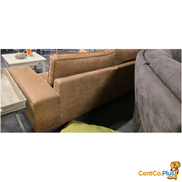 Hoeksalon cognac kleur