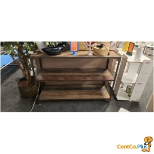 Muurtafel teak & smeedijzer