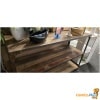 Muurtafel teak & smeedijzer