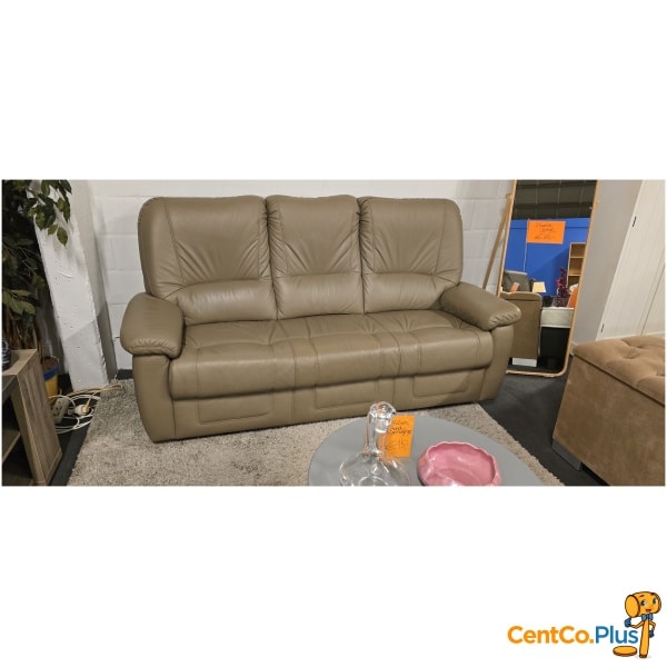 beige lederen salon