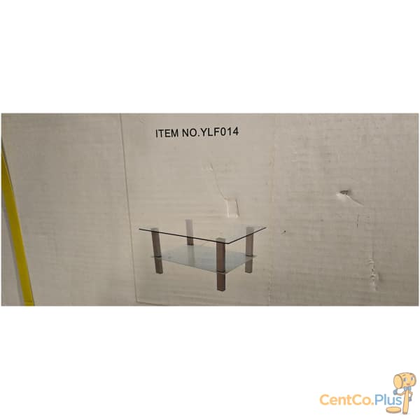 Vierkante glazen salontafel