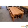 Teak eetkamertafel met 6 stoelen
