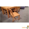 Teak eetkamertafel met 6 stoelen
